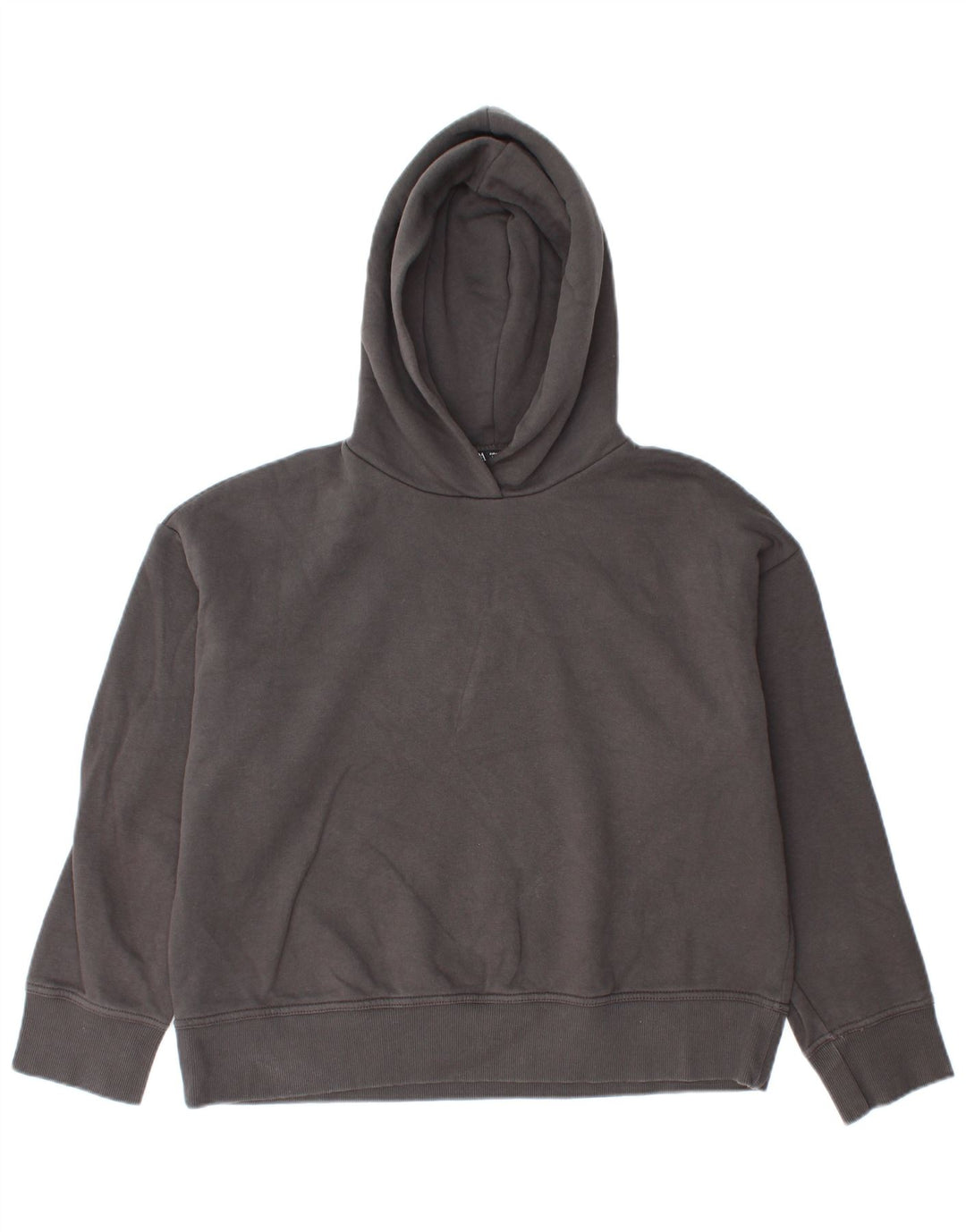 Женский джемпер с капюшоном оверсайз Zara UK 14, хлопковый средний серый цвет