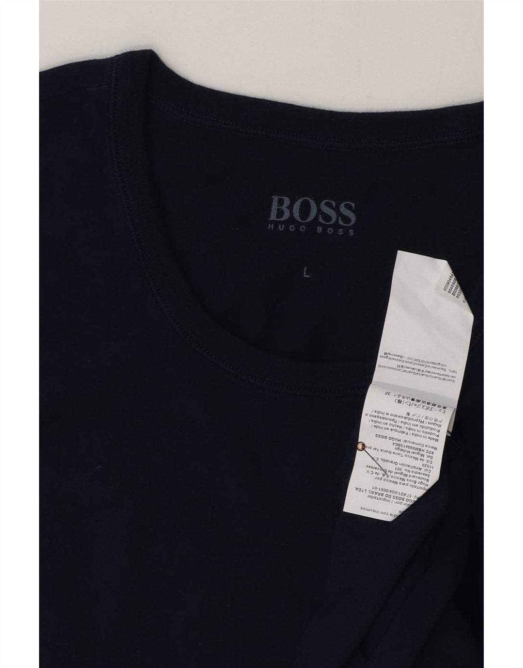 Мужская футболка HUGO BOSS, большой темно-синий хлопок