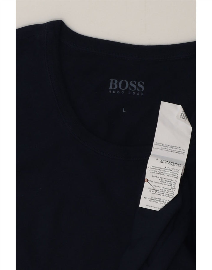 Мужская футболка HUGO BOSS, большой темно-синий хлопок
