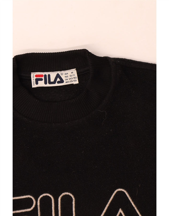 Флисовый джемпер Fila для мальчиков 10-11 лет, черный полиэстер