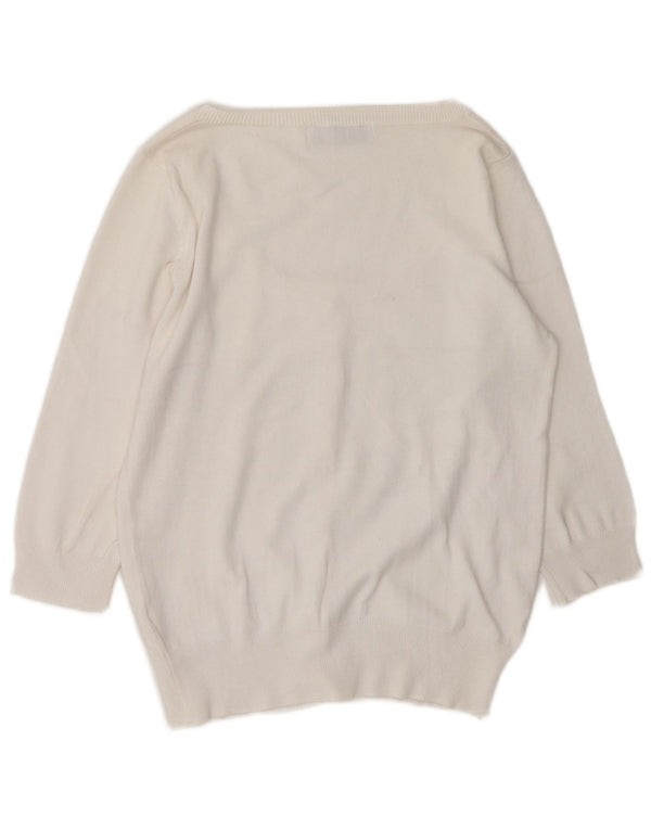 Женский кардиган с рукавом 3/4 Zara UK 14, средний белый хлопок, хлопок