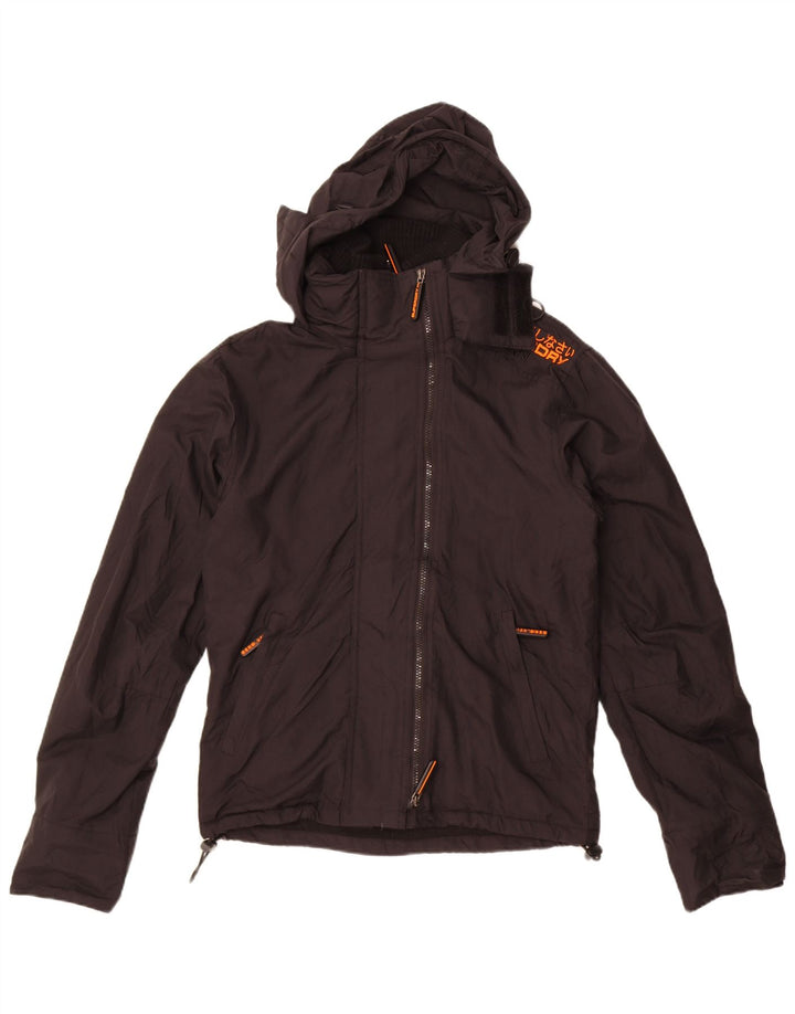 Мужская ветровка с капюшоном Superdry UK 36, маленькая, черный нейлон