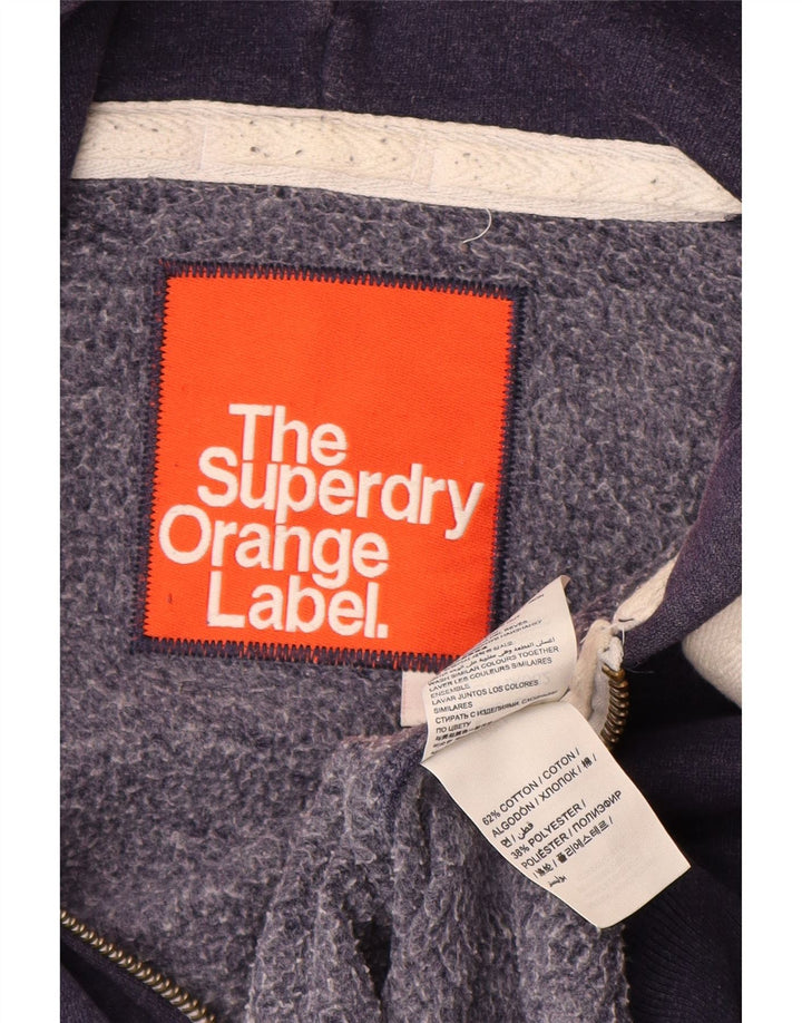 Мужской свитер с капюшоном на молнии Superdry среднего размера, темно-синий, хлопок