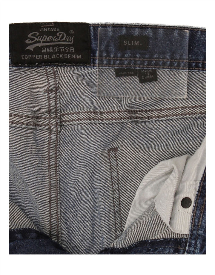 Мужские узкие джинсы Superdry W32 L36, синий хлопок