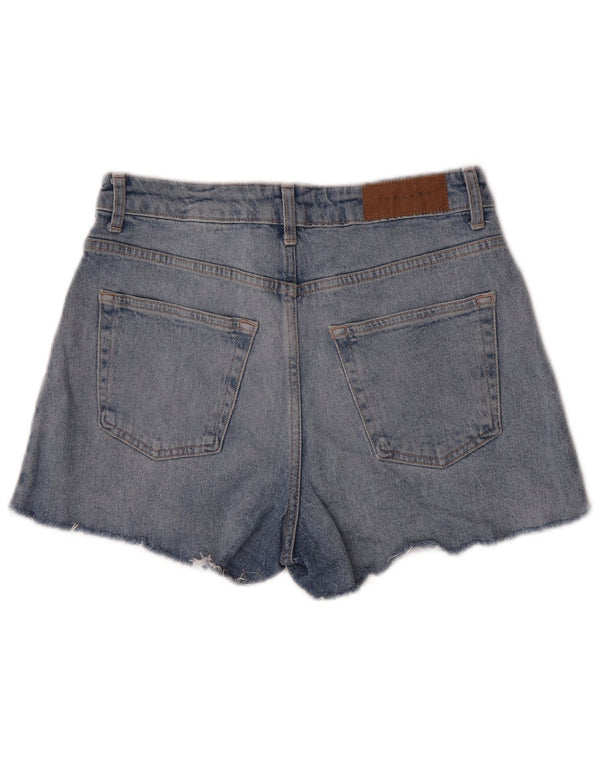 Topshop Женские джинсовые шорты Mom с высокой талией UK 12 Medium W30 Синие