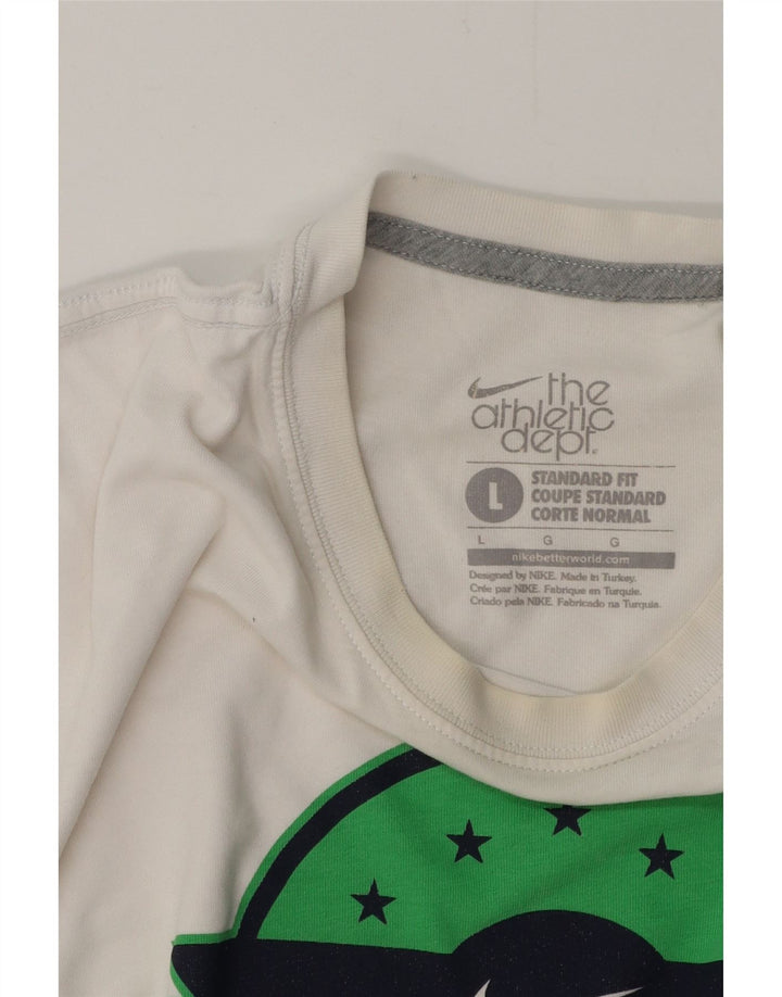 Мужская футболка-купе NIKE Standard Standard Fit с рисунком, большой белый топ