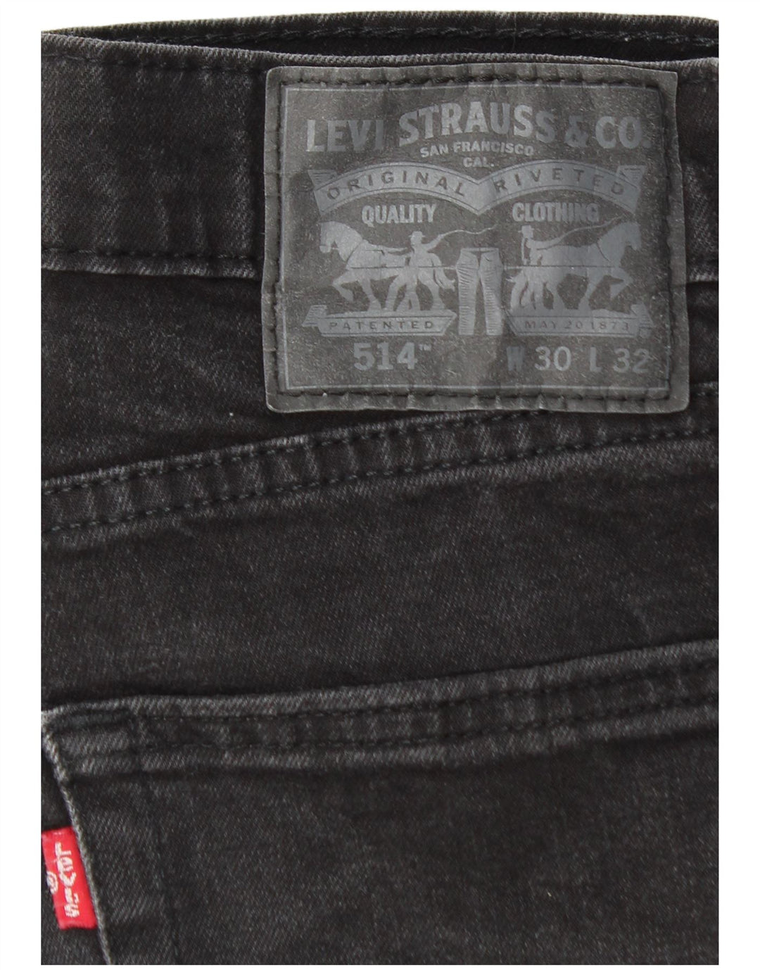 Мужские прямые джинсы Levi's 514 W30 L30, черный хлопок