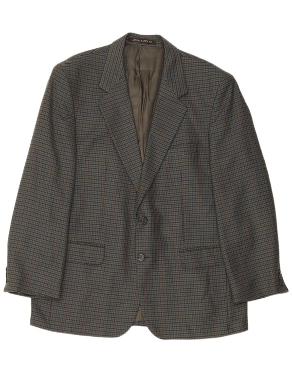 Мужской пиджак на двух пуговицах Marks & Spencer UK 44 XL зеленый с узором 