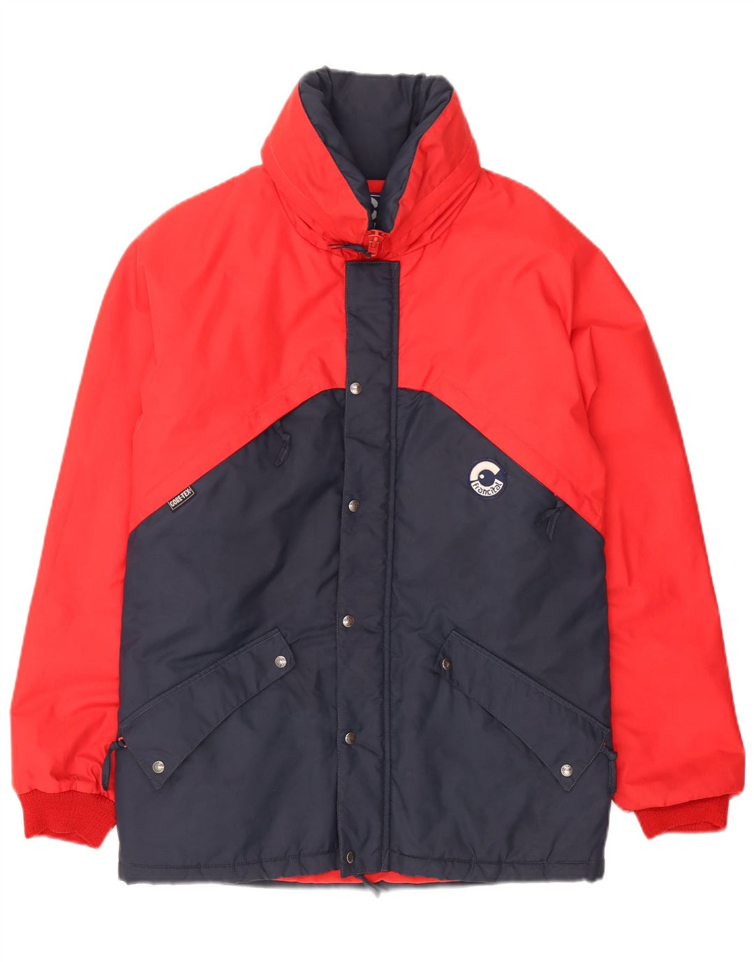 Мужская лыжная куртка Francital Gore-Tex с капюшоном UK 38, средний красный, с цветными блоками