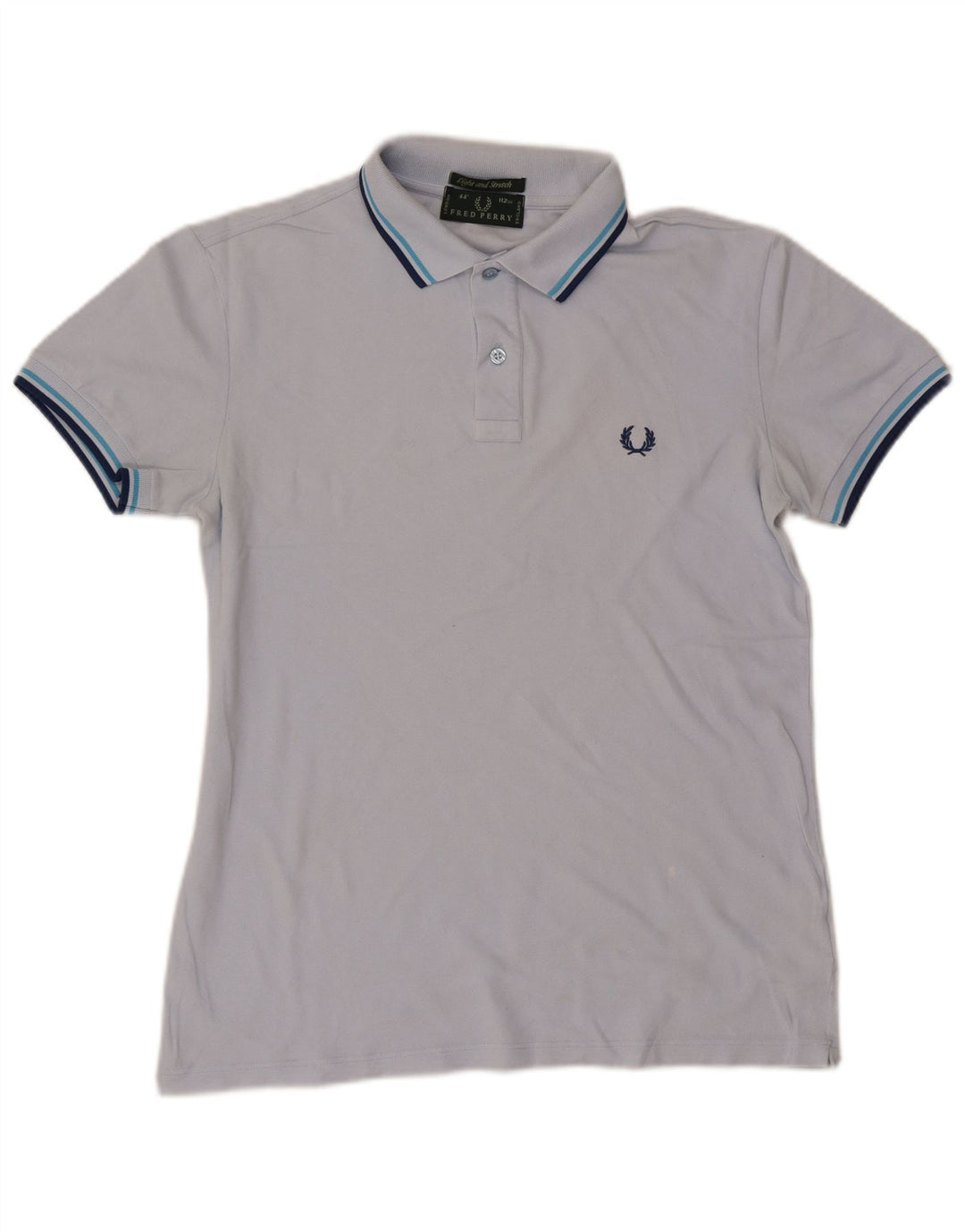 Мужская рубашка-поло Fred Perry, хлопковая синяя полоска среднего размера