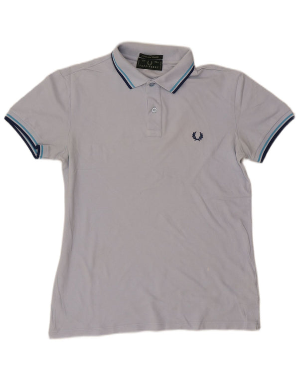Мужская рубашка-поло Fred Perry, хлопковая синяя полоска среднего размера