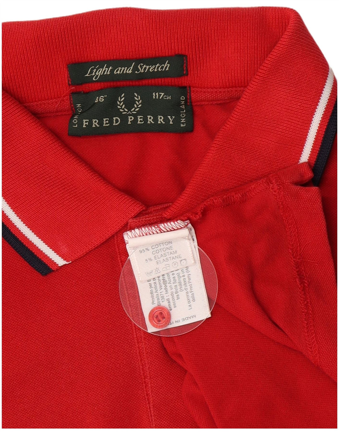 Мужская легкая и эластичная рубашка-поло Fred Perry среднего красного цвета из хлопка