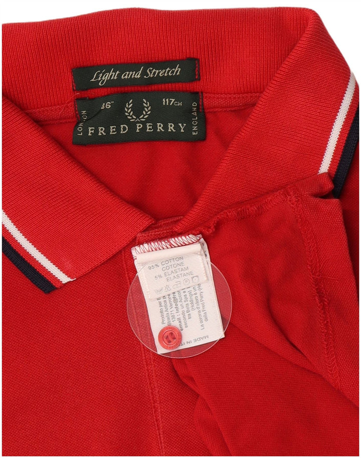 Мужская легкая и эластичная рубашка-поло Fred Perry среднего красного цвета из хлопка