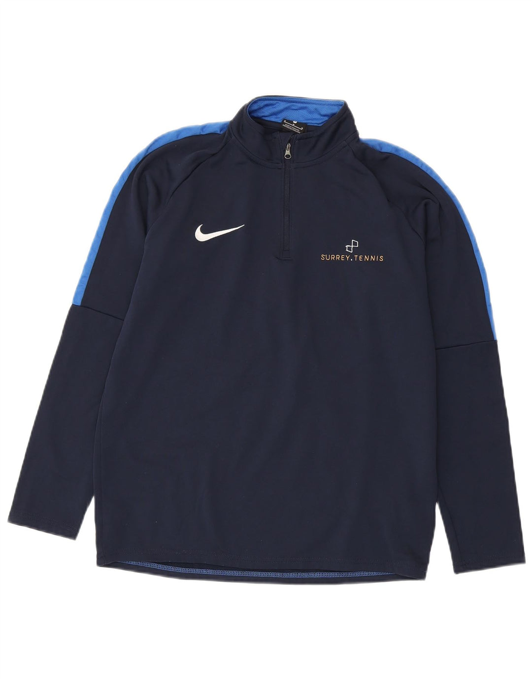 Мужской спортивный костюм-пуловер с графическим рисунком Nike Dri Fit, средний темно-синий