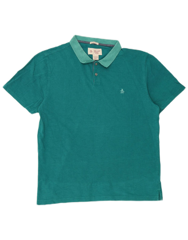 Мужская рубашка поло Penguin Heritage Slim Fit XL, синяя, хлопок
