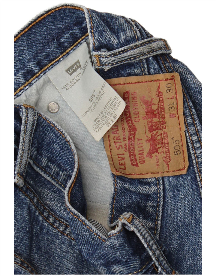 Мужские прямые джинсы LEVI'S 505 W31 L30 синие, хлопок