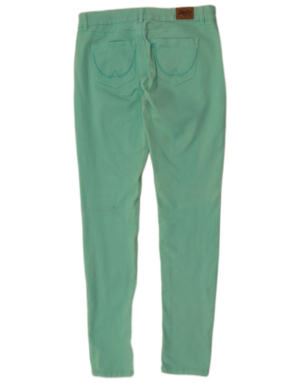 Superdry Женские суперузкие повседневные брюки W30 L32 Зеленые