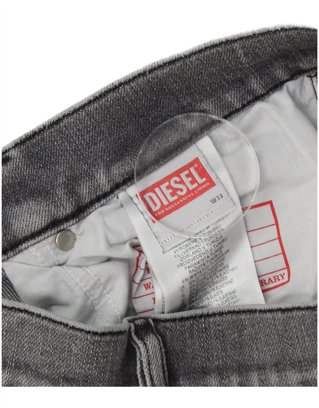 Мужские джинсы скинни DIESEL W33 L30 Серый хлопок