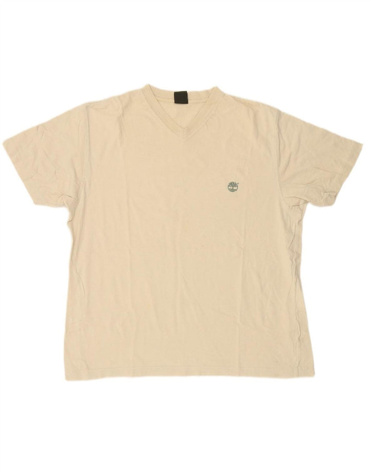 TIMBERLAND Mens T-Shirt Top XL Beige Cotton