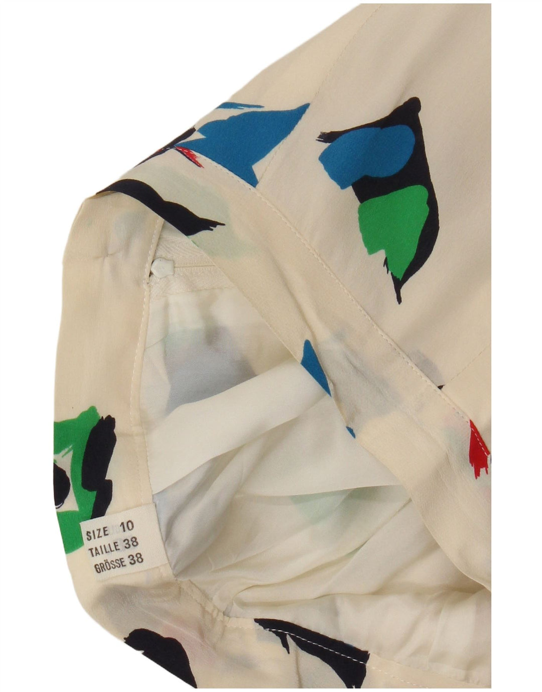 Винтажная женская юбка-миди с абстрактным узором, UK 10, маленькая W28 Off White