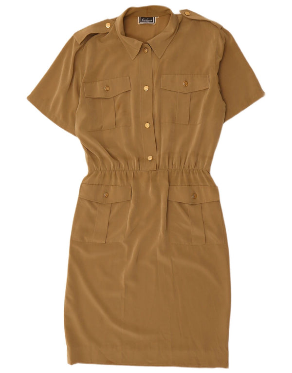 LUISA SPAGNOLI Womens Military Shirt Dress IT 44 Medium Beige