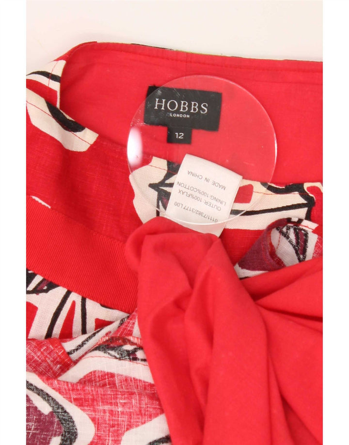Женская юбка-трапеция с рисунком Hobbs UK 12, средний W32, красный лен