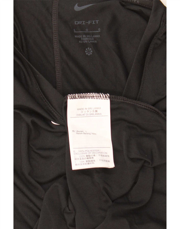 Женский топ с длинным рукавом Nike Dri Fit UK 16, большой черный полиэстер