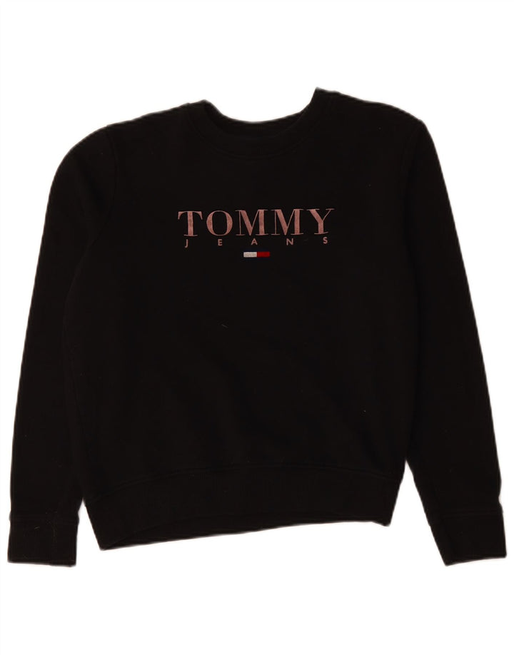 TOMMY HILFIGER Женский свитер-свитер оверсайз UK 10, маленький черный