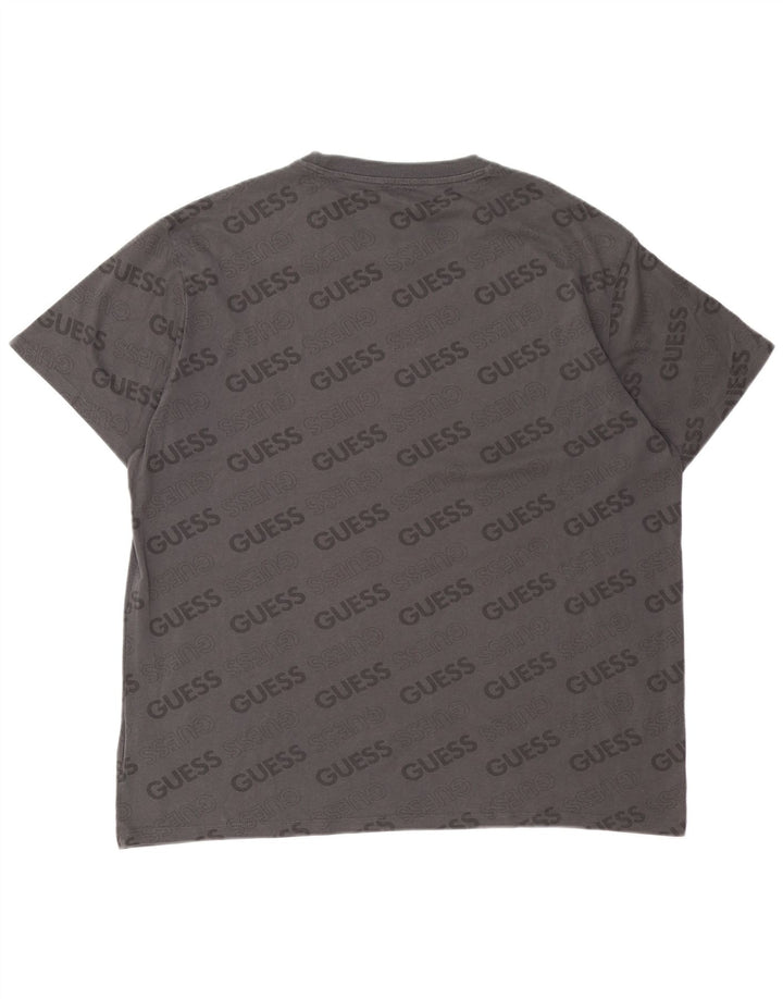 Мужская футболка Guess с рисунком 2XL, серая, хлопок