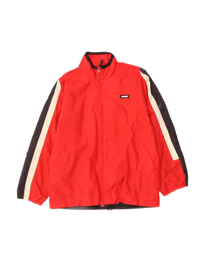 NIKE Boys Rain Jacket 14-15 Years Large Red Colourblock Nylon