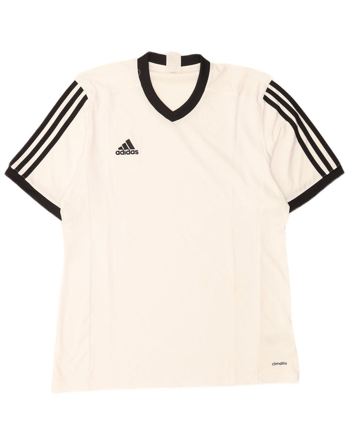 Мужская футболка Adidas Climalite, большой белый полиэстер