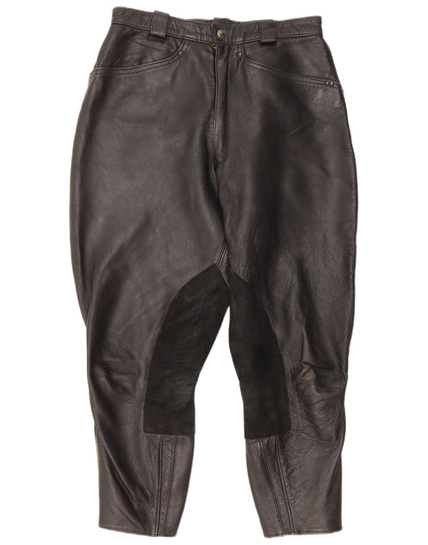 Винтажные мужские кожаные брюки Moto Racer W30 L26, черные кожаные