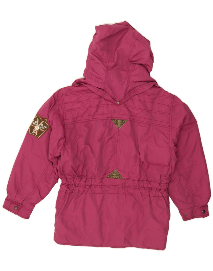 BRUNIK Womens Hooded Padded Jacket EU 42 Large Maroon Polyamide Vintage Brunik and Second-Hand Brunik from Messina Hembry 