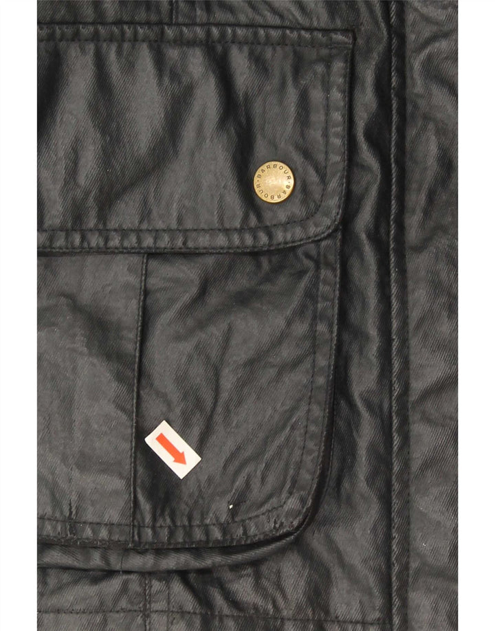 Женская куртка Barbour из искусственной кожи в стиле милитари UK 14, большая, черная, полиэстер