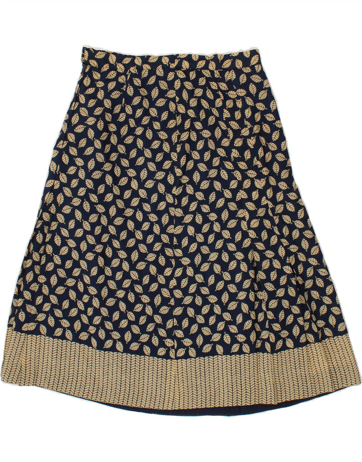 VINTAGE Womens A-Line Skirt W30 Medium Navy Blue Floral Vintage Vintage and Second-Hand Vintage from Messina Hembry 
