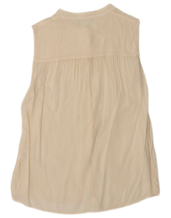 Женская блузка-рубашка без рукавов Benetton UK 12 Medium Off White