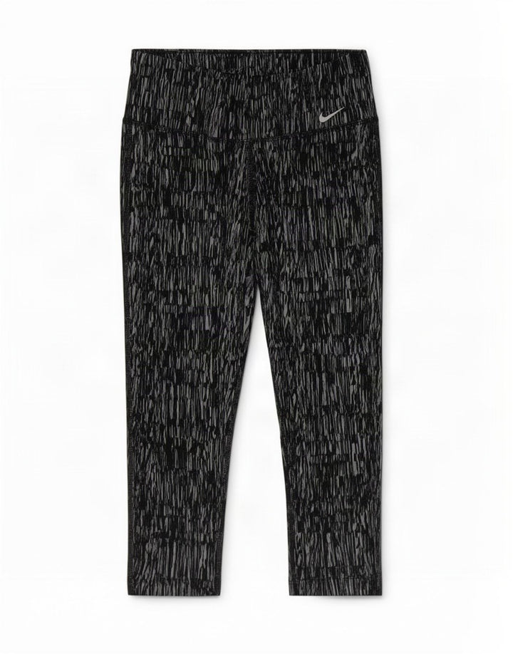 Женские леггинсы-капри с абстрактным узором Nike Dri Fit UK 10, маленькие черные