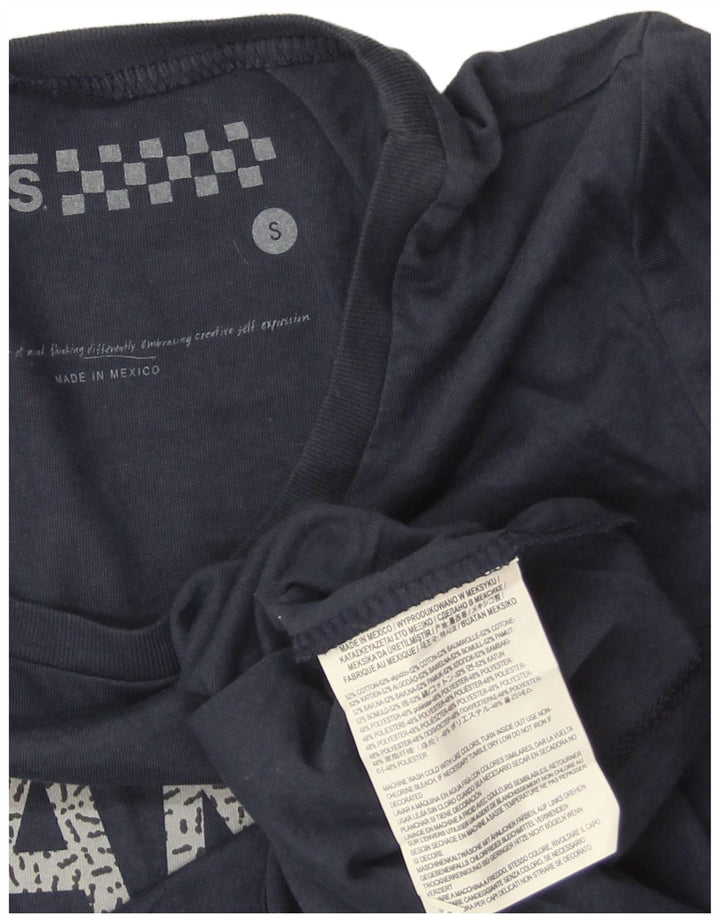 Женская футболка с рисунком VANS Top UK 8, маленький размер, темно-синий, хлопок