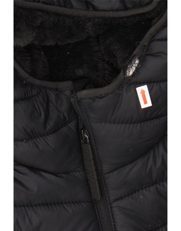 HOLLISTER Мужская стеганая куртка с капюшоном UK 34 XS Черный нейлон