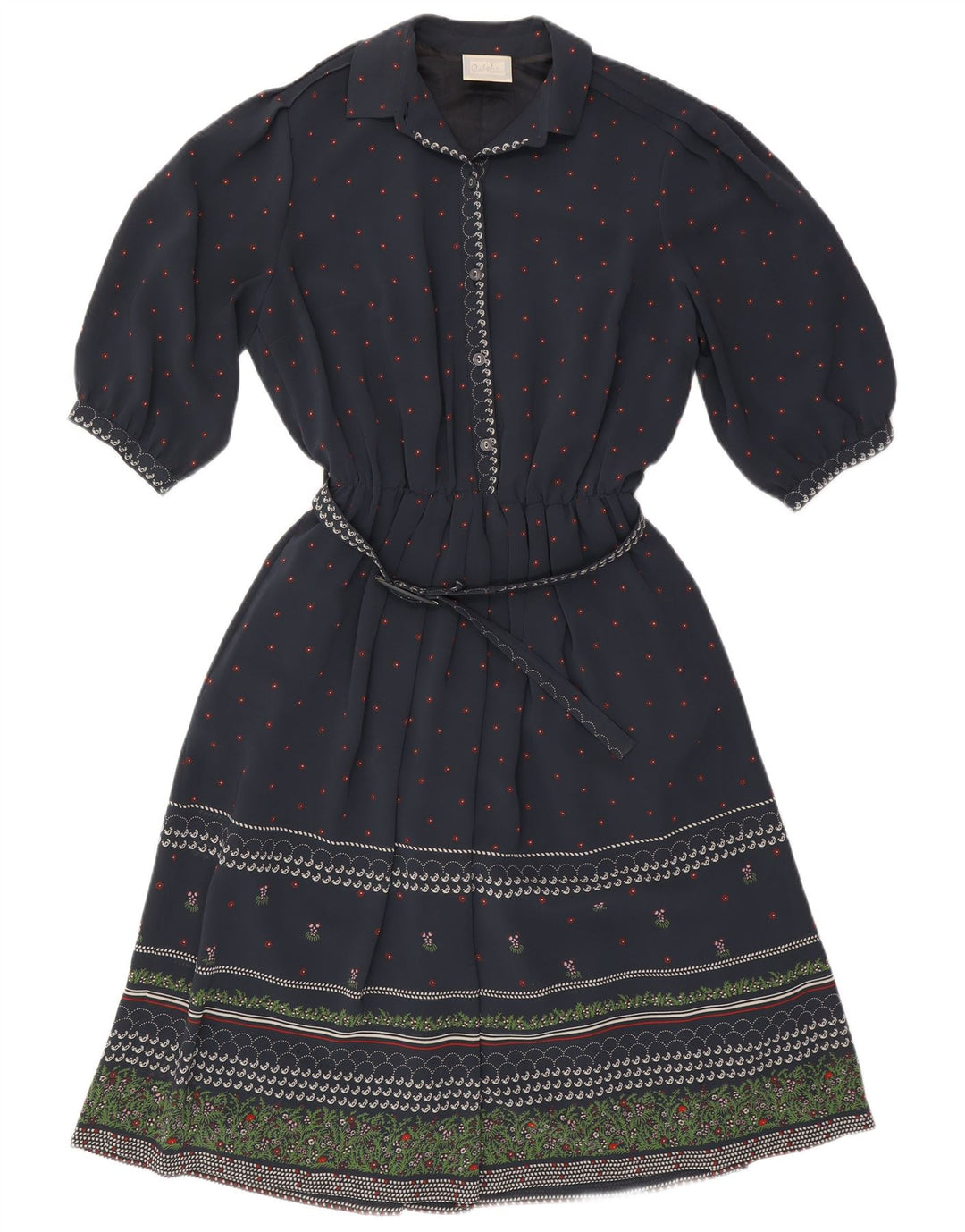 RALPH Женское платье А-силуэта с рукавом 3/4 EU 46 XL Темно-синий полиэстер с цветочным принтом