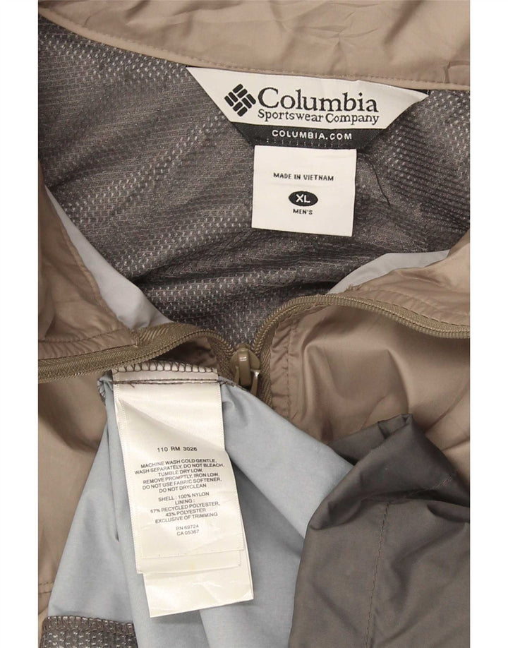 Мужская дождевик Columbia UK 42 XL, серый нейлон с цветными блоками