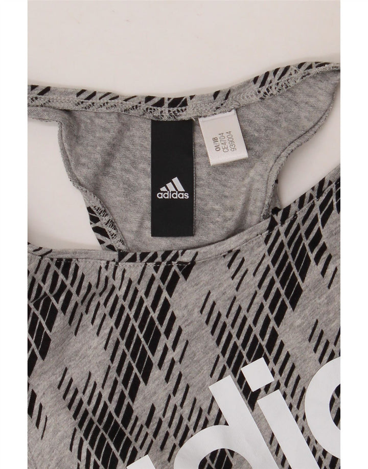 Женский жилет Adidas с графическим рисунком Top UK 8, маленький серый с геометрическим узором
