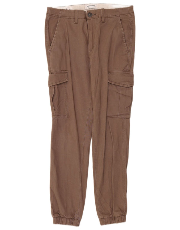 Мужские брюки-карго Jack & Jones Slim Joggers W29 L30, серые, хлопковые