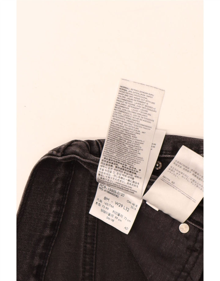 Женские прямые джинсы LEVI'S 505 США 8 Средний W29 L30 Черный хлопок