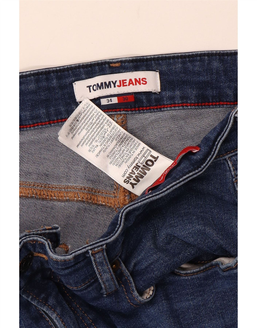 Мужские прямые джинсы Tommy Hilfiger W34 L30 синие, хлопок