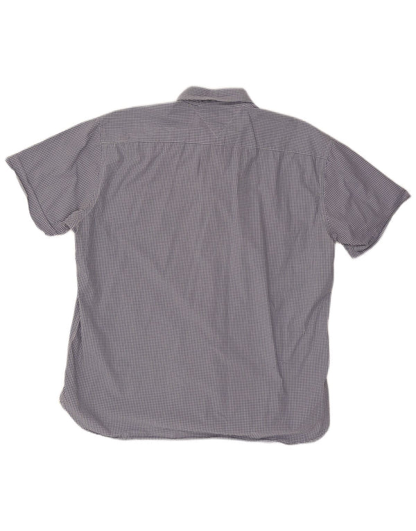 TOMMY HILFIGER Мужская рубашка с коротким рукавом, 2XL, синяя, хлопок в мелкую клетку