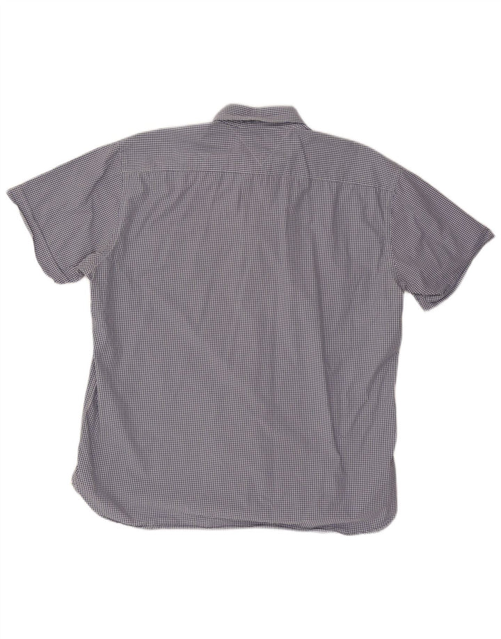 TOMMY HILFIGER Мужская рубашка с коротким рукавом, 2XL, синяя, хлопок в мелкую клетку