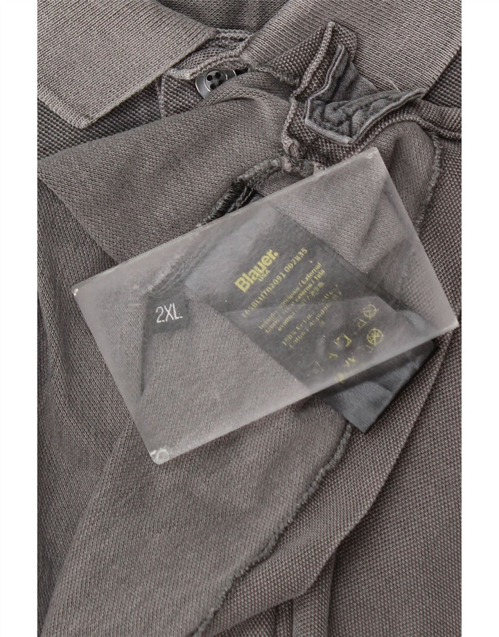 Мужская рубашка-поло Blauer 2XL серая, хлопок