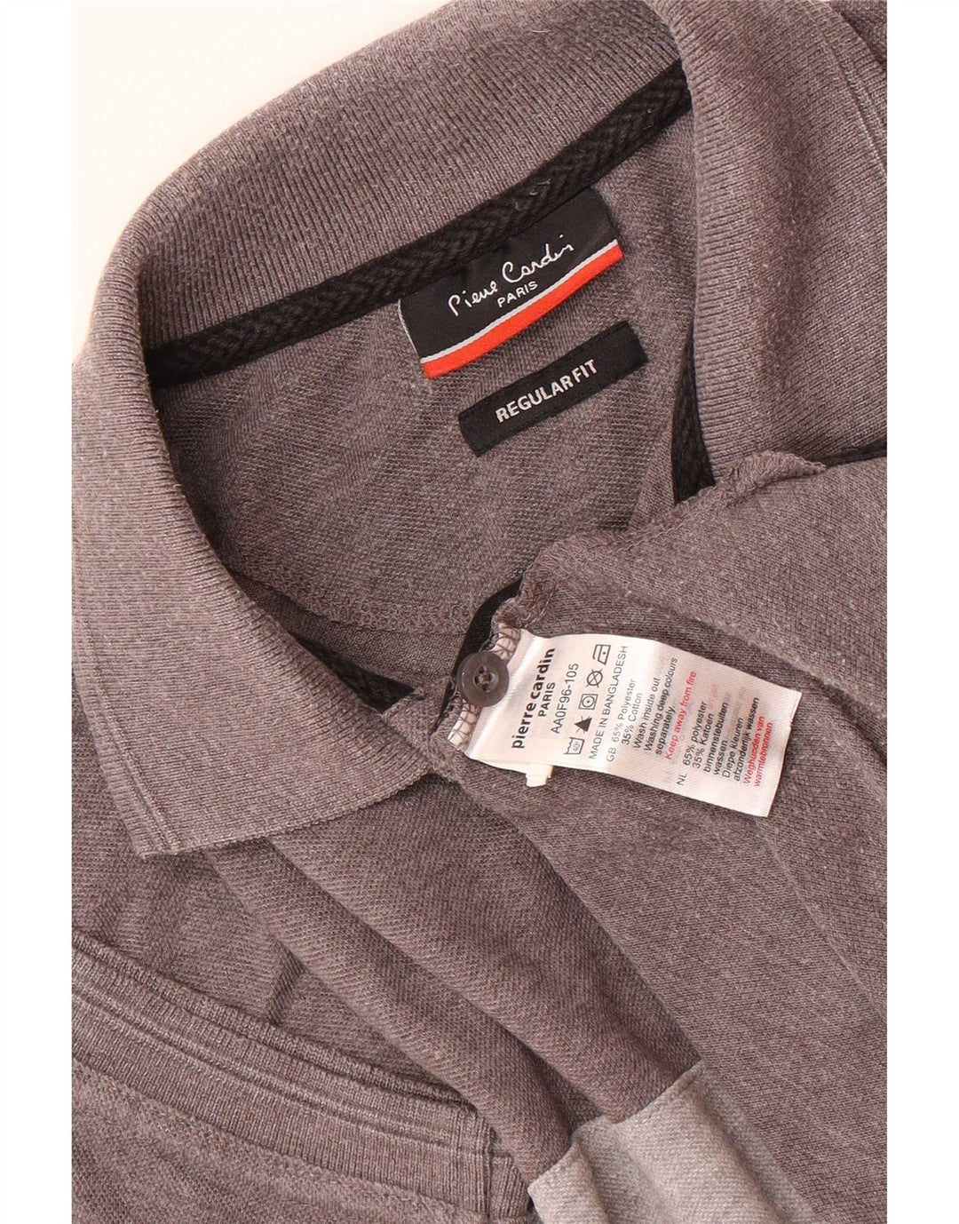 Мужская рубашка-поло стандартного кроя Pierre Cardin, маленькая серая, полиэстер с цветными блоками