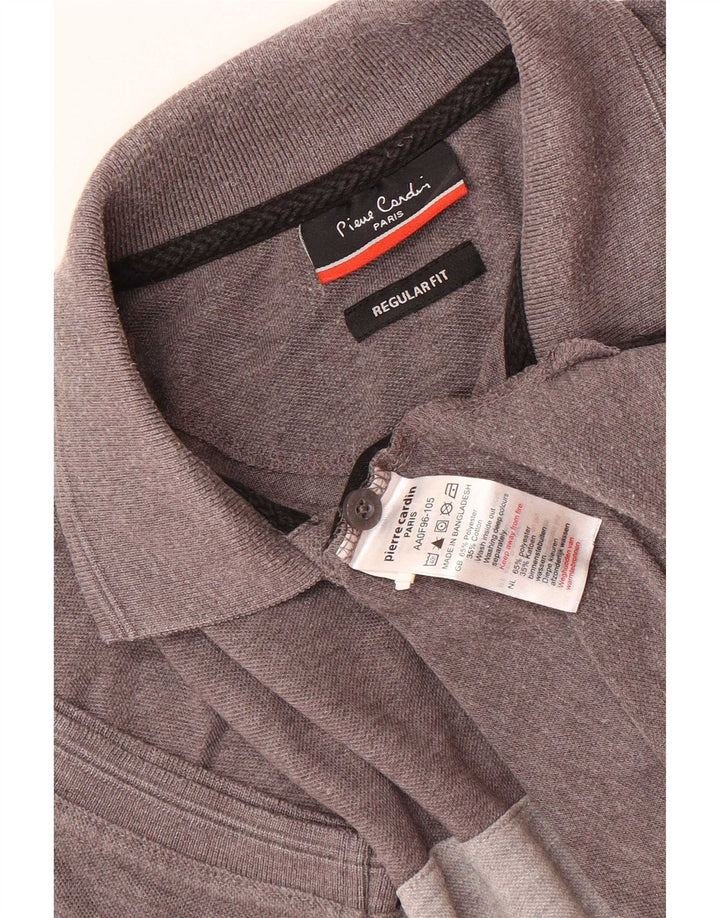 Мужская рубашка-поло стандартного кроя Pierre Cardin, маленькая серая, полиэстер с цветными блоками